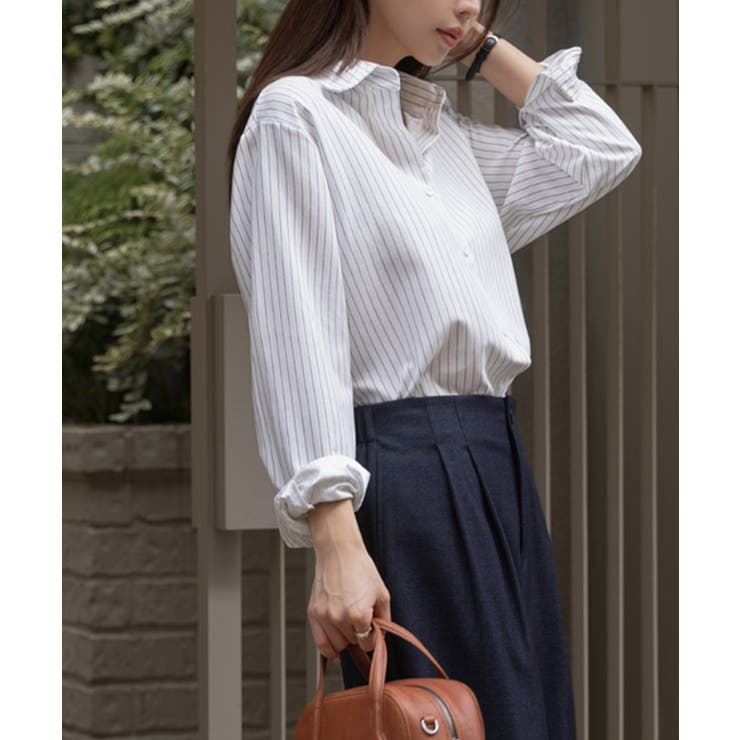 ストライプ柄 シンプル カラーシャツ | VIVID LADY | 詳細画像5