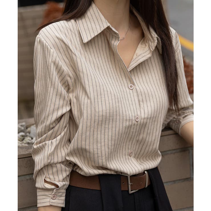 ストライプ柄 シンプル カラーシャツ | VIVID LADY | 詳細画像12