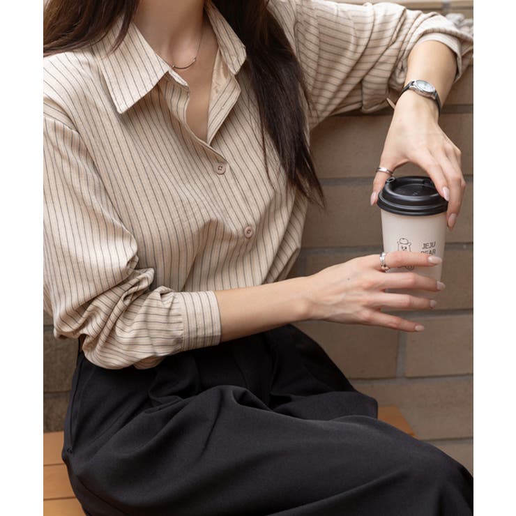 ストライプ柄 シンプル カラーシャツ | VIVID LADY | 詳細画像14