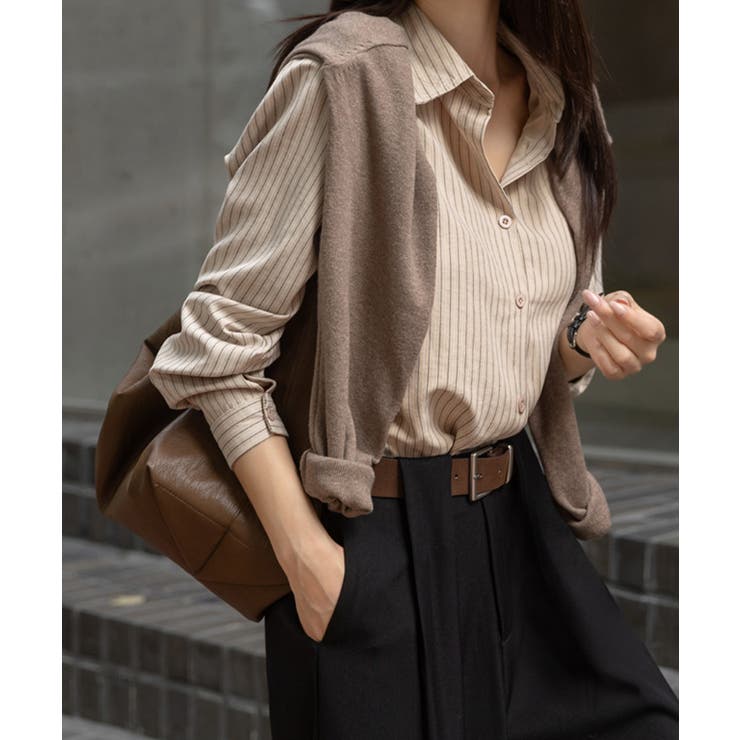 ストライプ柄 シンプル カラーシャツ | VIVID LADY | 詳細画像18