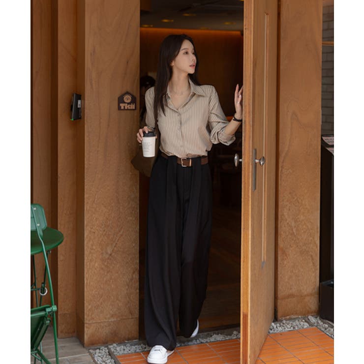 ストライプ柄 シンプル カラーシャツ | VIVID LADY | 詳細画像21