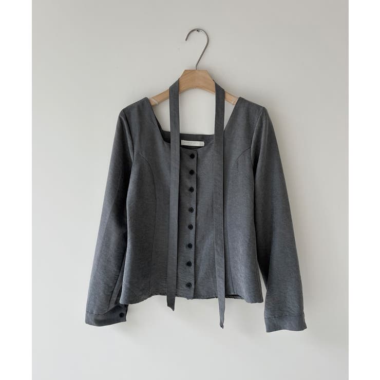 スエードタッチ スクエアネック 2WAYブラウス | VIVID LADY | 詳細画像25 