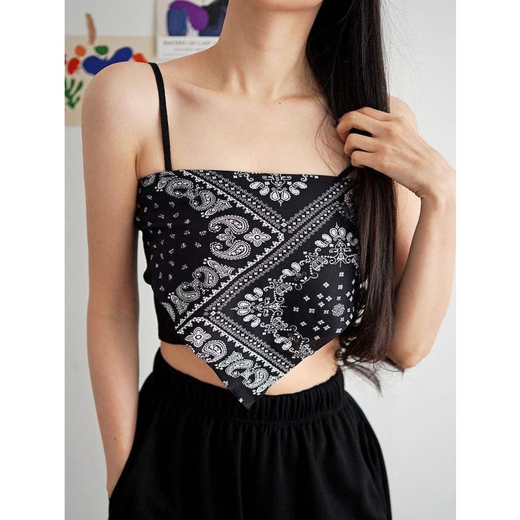 ペイズリー柄キャミニット 全3色 トップス[品番：KH000013864]｜VIVID