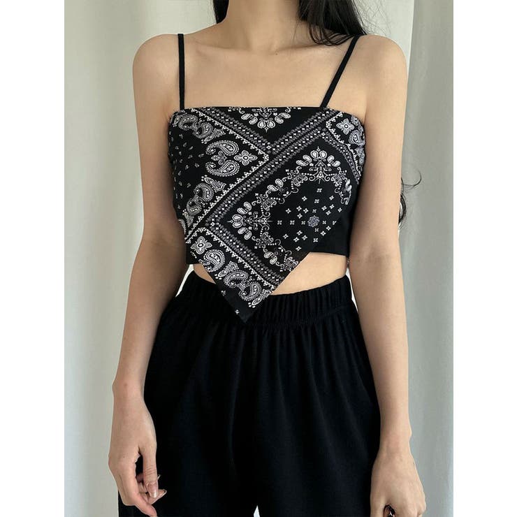 ペイズリー柄キャミニット 全3色 トップス[品番：KH000013864]｜VIVID