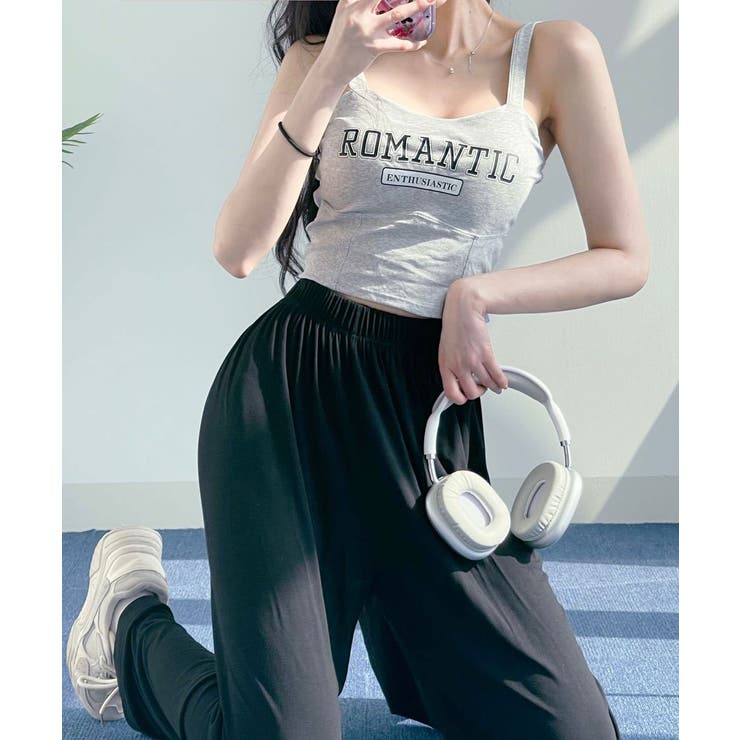 ロゴ入りキャミタンクトップ カップ付 クロップド丈[品番：KH000014829]｜VIVID  LADY（ビビッドレディー）のレディースファッション通販｜SHOPLIST（ショップリスト）