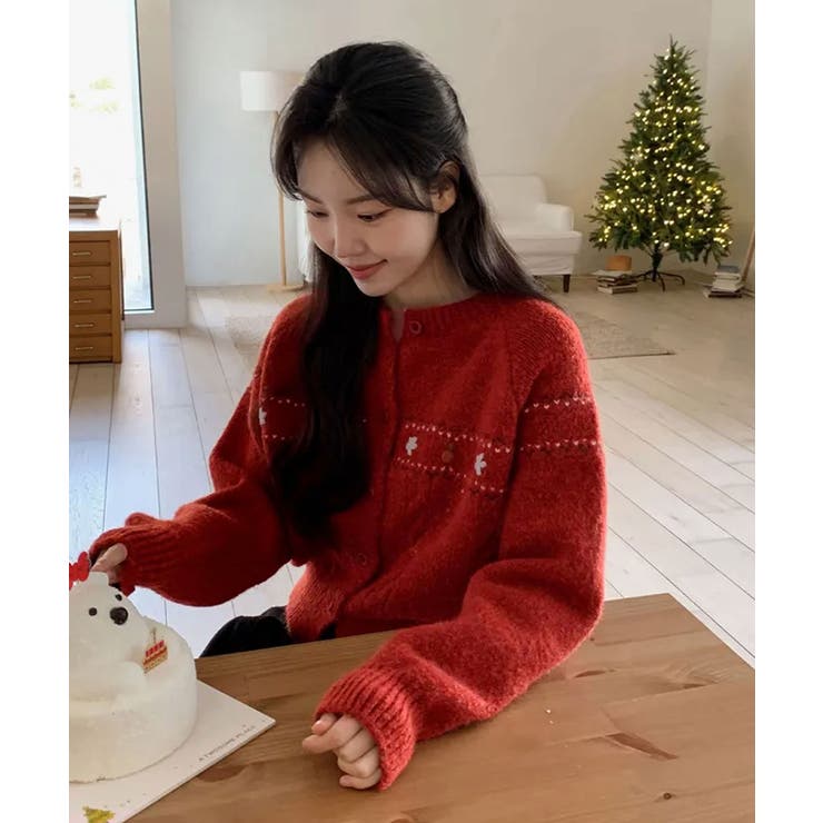 レトロフラワー刺繍 ラグランニットカーディガン | VIVID LADY | 詳細画像30 