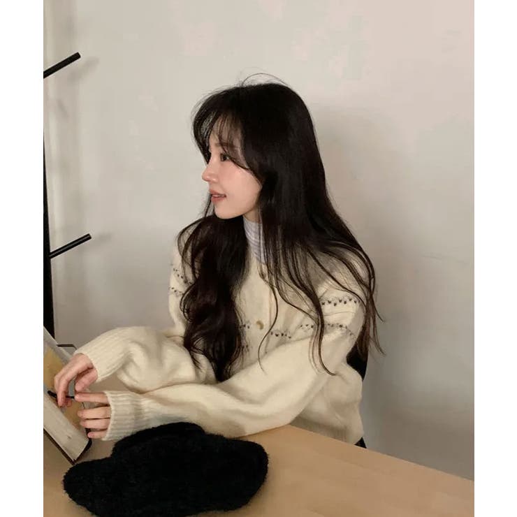 レトロフラワー刺繍 ラグランニットカーディガン | VIVID LADY | 詳細画像7 