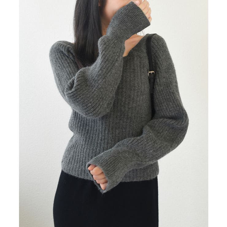 スクエアネック パフスリーブ リブニット | VIVID LADY | 詳細画像8 