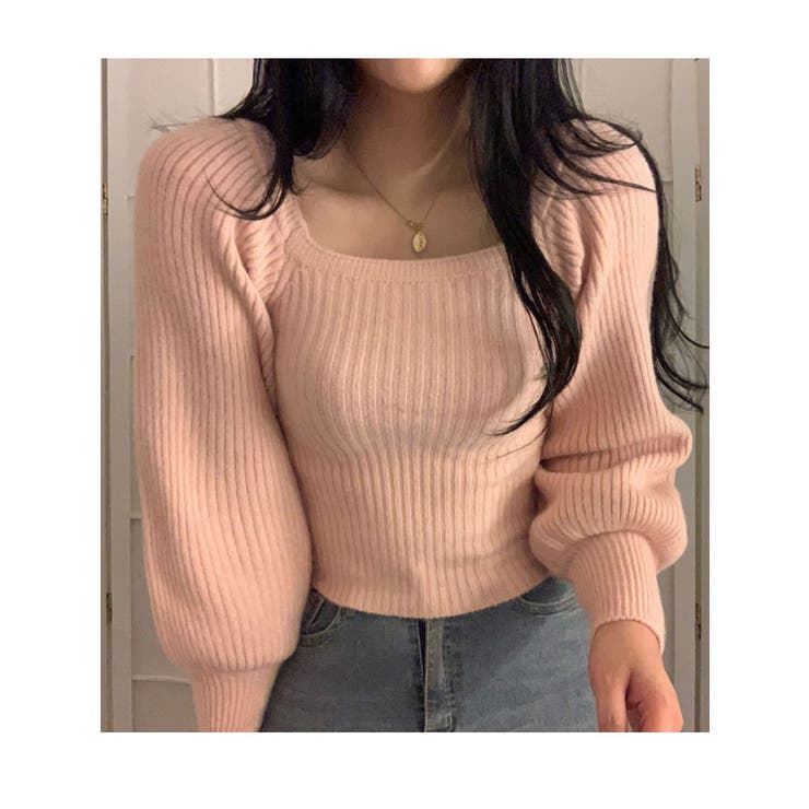 スクエアネック パフスリーブ リブニット | VIVID LADY | 詳細画像20 