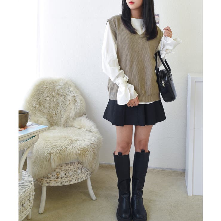 ニットベスト ニットセーター 袖なしニット[品番:KH000014239 ニットベスト ニットセーター 袖なしニット[品番:KH000014239