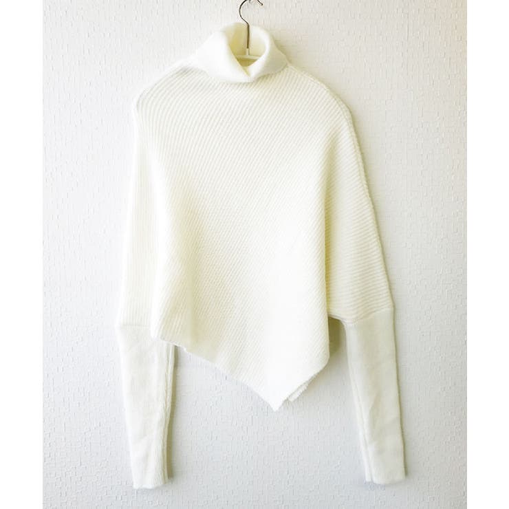 アシンメトリー丈タートルネックマントドルマンスリーブニット レディース 長袖[品番：KH000014336]｜VIVID  LADY（ビビッドレディー）のレディースファッション通販｜SHOPLIST（ショップリスト）