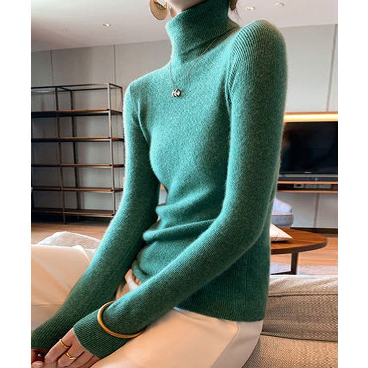 タートルネックリブニットT ニットセーター レディース | VIVID LADY | 詳細画像19 