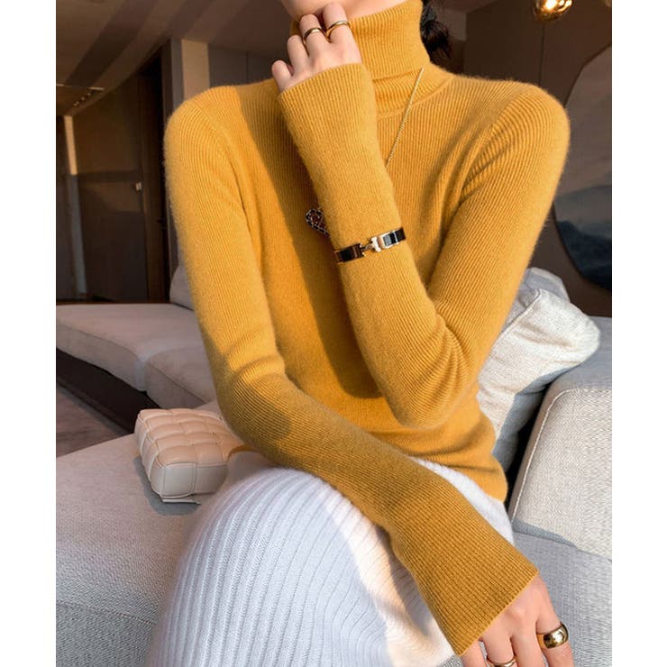 タートルネックリブニットT ニットセーター レディース | VIVID LADY | 詳細画像17 