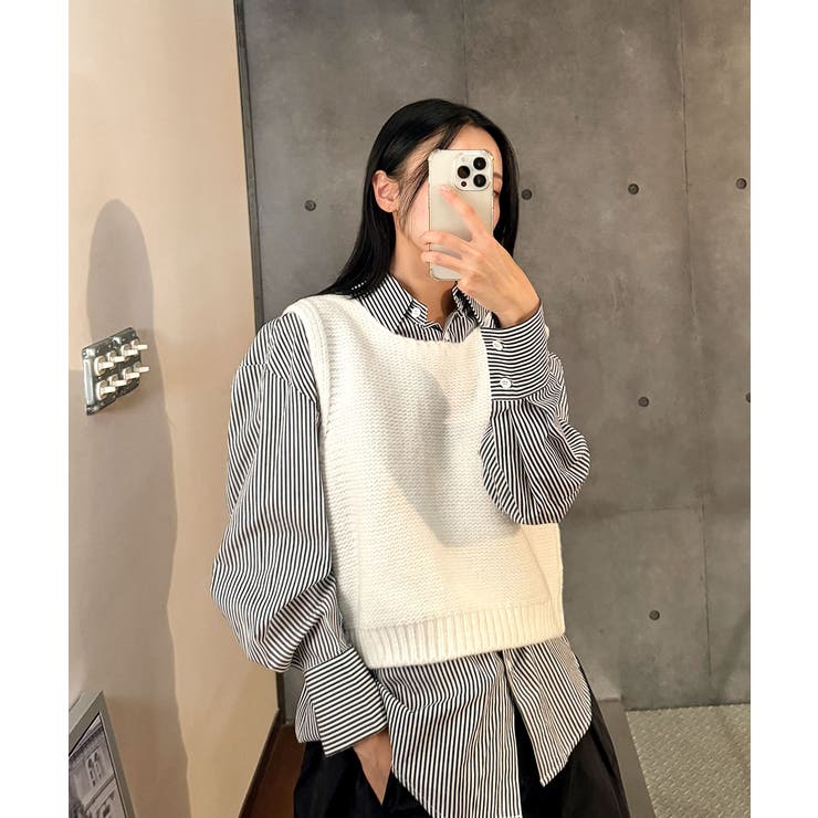 ◆2WAY ガーリーベスト 新品・タグ付き◆ ニット ベスト かわいい[品番：KH000014982]｜VIVID LADY