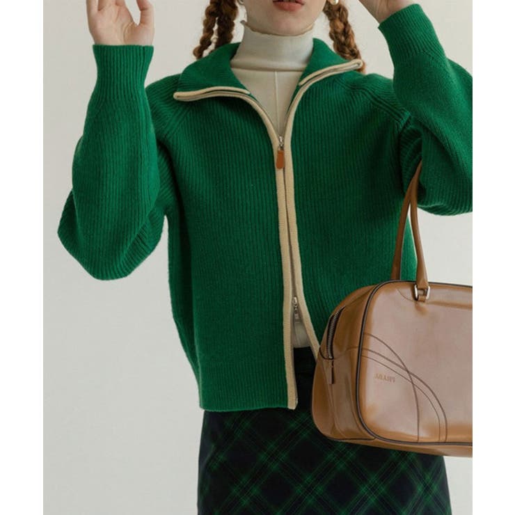 ジップアップ ニット カーディガン[品番：KH000014992]｜VIVID LADY