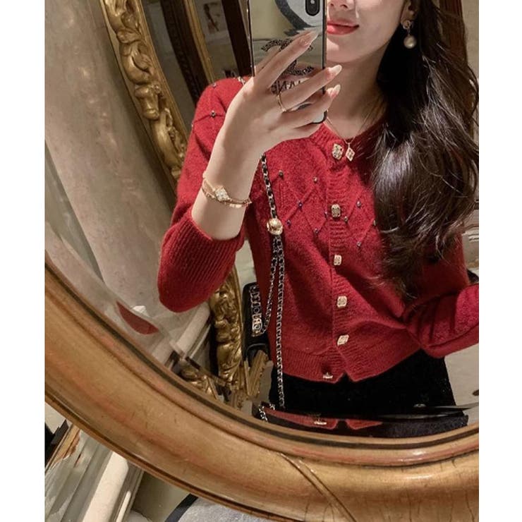 ニットカーディガン 韓国ファッション カラフルボタン | VIVID LADY | 詳細画像18 