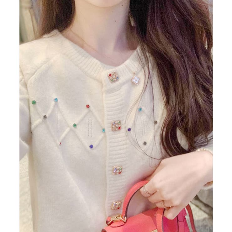 ニットカーディガン 韓国ファッション カラフルボタン | VIVID LADY | 詳細画像10 