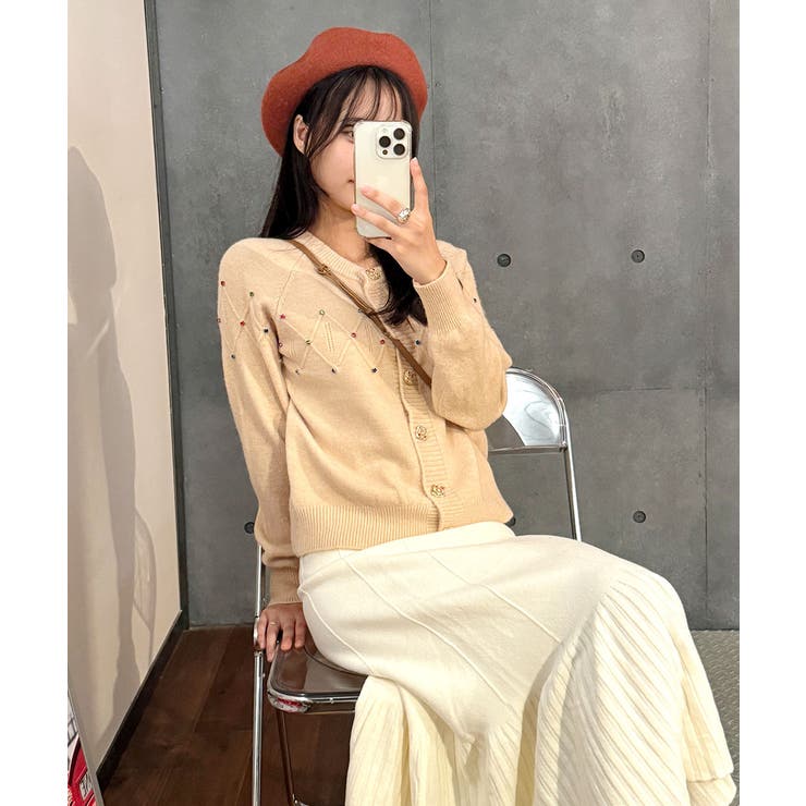 ニットカーディガン 韓国ファッション カラフルボタン | VIVID LADY | 詳細画像36 