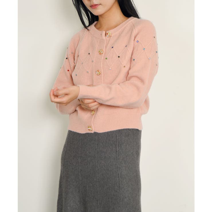 ニットカーディガン 韓国ファッション カラフルボタン | VIVID LADY | 詳細画像40 