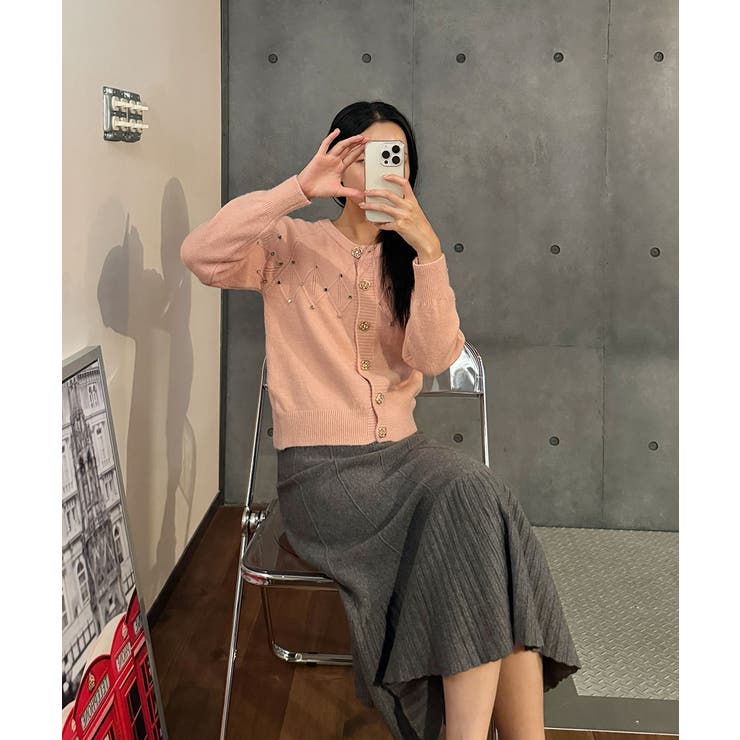 ニットカーディガン 韓国ファッション カラフルボタン | VIVID LADY | 詳細画像45 