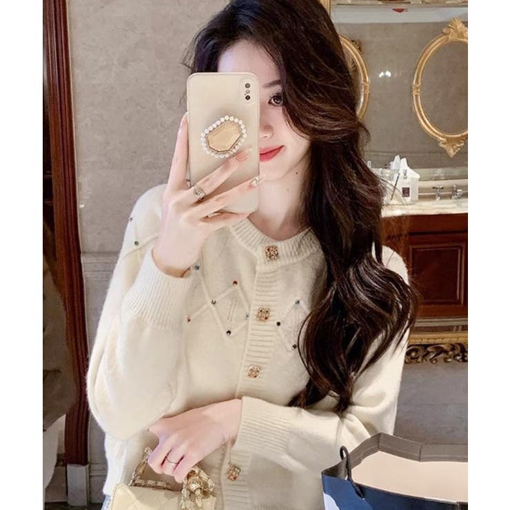 ニットカーディガン 韓国ファッション カラフルボタン | VIVID LADY | 詳細画像12 