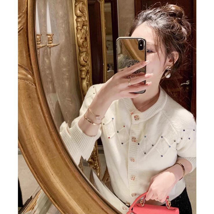 ニットカーディガン 韓国ファッション カラフルボタン | VIVID LADY | 詳細画像13 