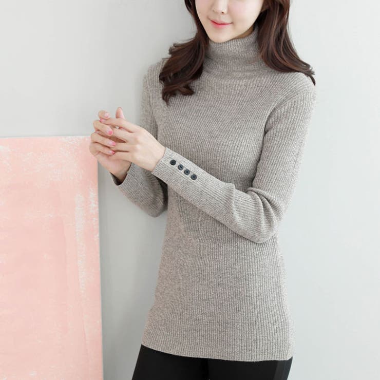 タートルネック4ボタンスリムニット レディース タートルネック 品番 Kh Vivid Lady ビビッドレディー のレディースファッション通販 Shoplist ショップリスト