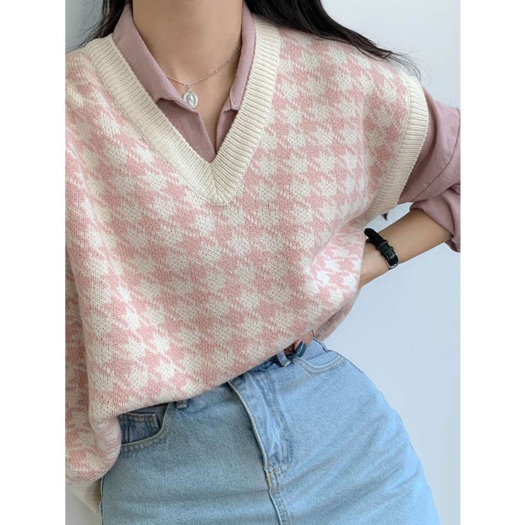 ニットベスト レディース ノースリーブニットベスト[品番：KH000010991