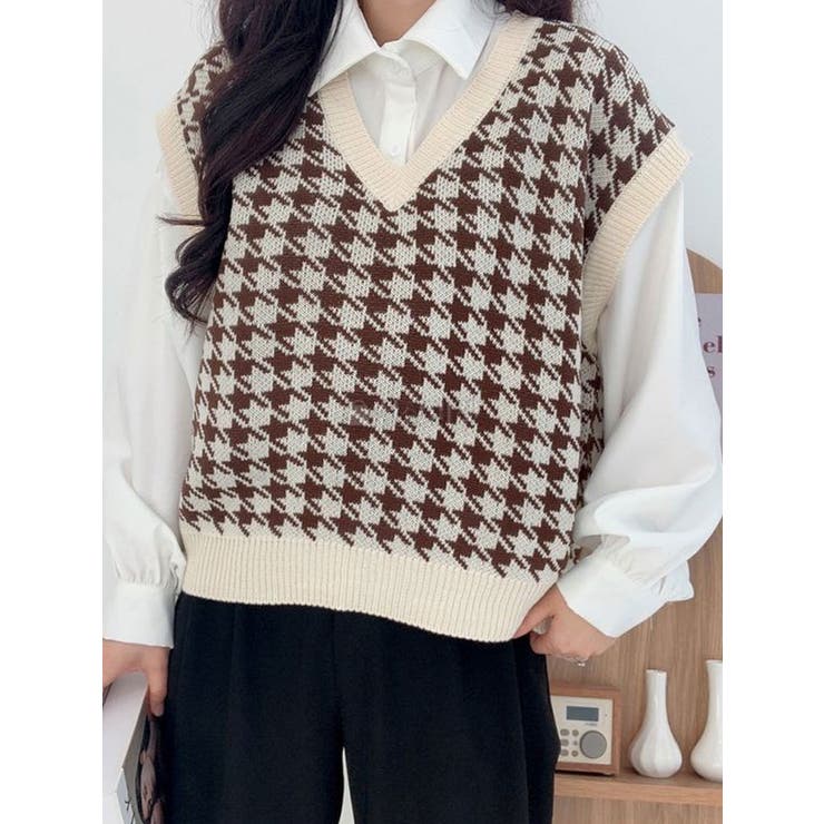 ニットベスト レディース ノースリーブニットベスト[品番：KH000010991