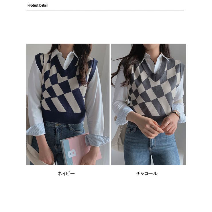 アーガイル ニット レディース 品番 Kh Vivid Lady ビビッドレディー のレディース ファッション通販 Shoplist ショップリスト