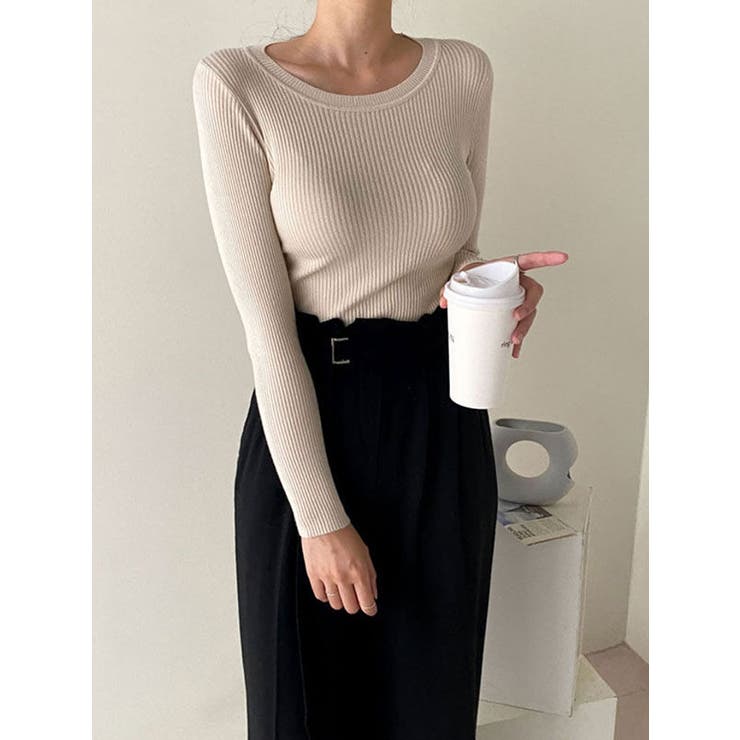 やわらかな肌触りリブニット レディース クルーネック | VIVID LADY | 詳細画像10 