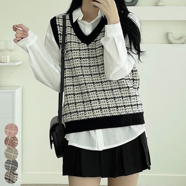 ツイードvネックニットベスト レディース Y2k 品番 Kh Vivid Lady ビビッドレディー のレディース ファッション通販 Shoplist ショップリスト