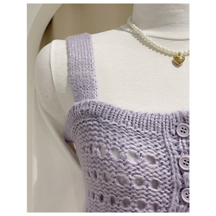 ꒰ঌ໒꒱フェアリーグランジ　手編み風ニットベストボレロ　itimi y2k FREAK'S STORE ベスト ジレ 2WAY サマー 柄ニットベスト/ シアー