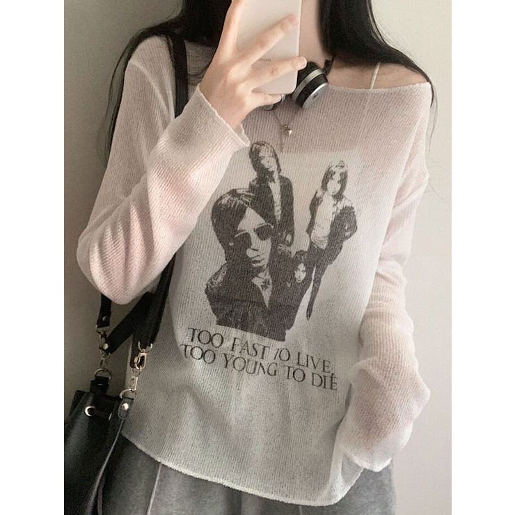 ヴィンテージシアーニット長袖 シースルー 全3色 | VIVID LADY | 詳細画像9 