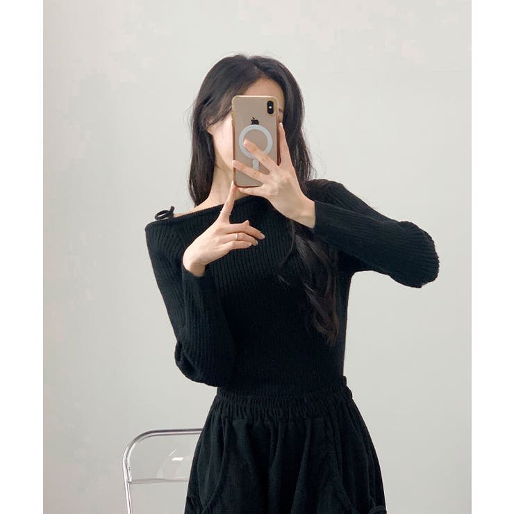 肩開きリボンニット レディース 秋 | VIVID LADY | 詳細画像2 