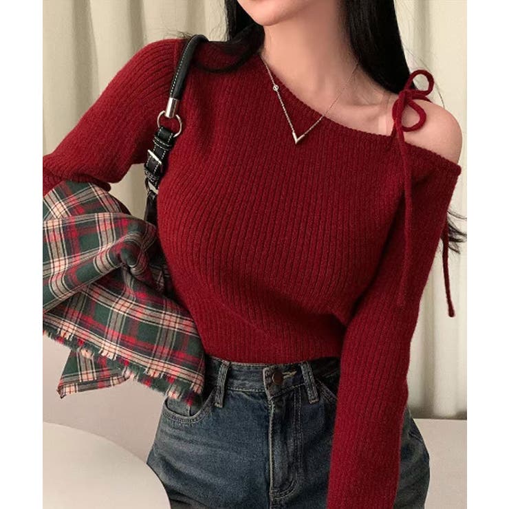 肩開きリボンニット レディース 秋 | VIVID LADY | 詳細画像17 