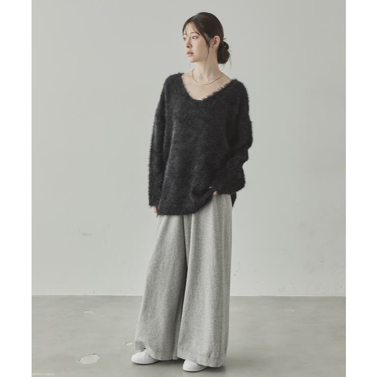 アンゴラタッチVネックニットプルオーバー | VIVID LADY | 詳細画像7 