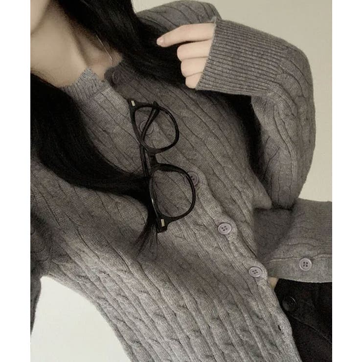 ケーブル編み ニットカーディガン | VIVID LADY | 詳細画像15 