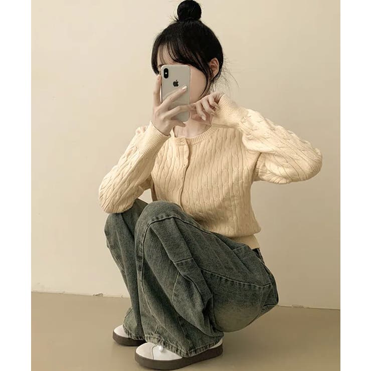 ケーブル編み ニットカーディガン | VIVID LADY | 詳細画像3 