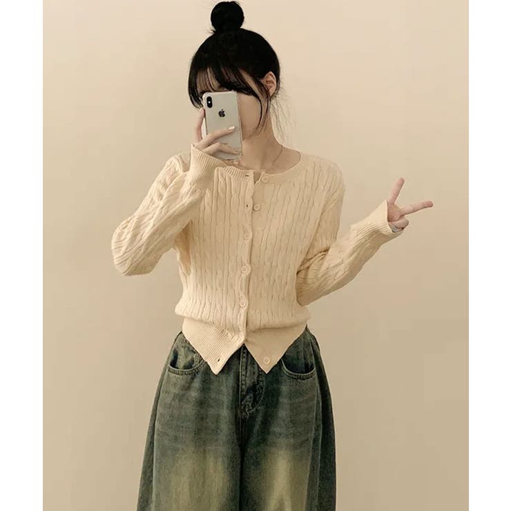 ケーブル編み ニットカーディガン | VIVID LADY | 詳細画像4 