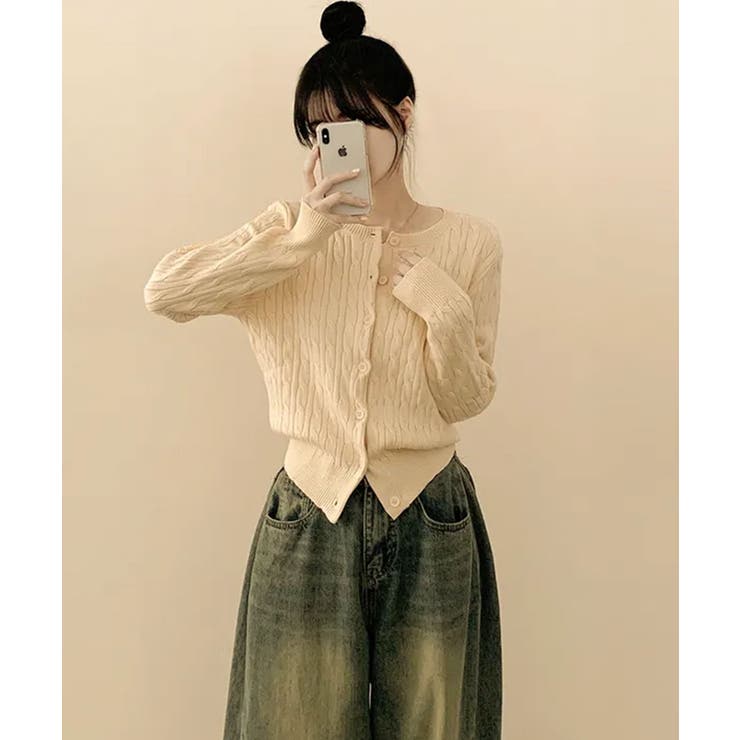 ケーブル編み ニットカーディガン | VIVID LADY | 詳細画像5 