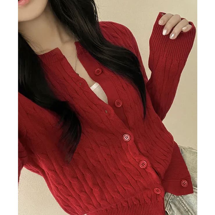 ケーブル編み ニットカーディガン | VIVID LADY | 詳細画像7 