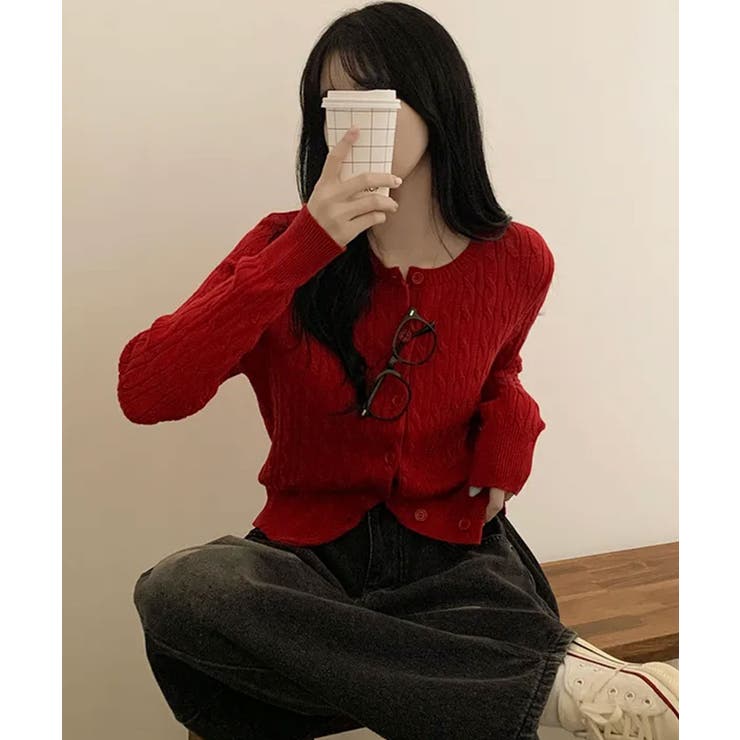 ケーブル編み ニットカーディガン | VIVID LADY | 詳細画像9 