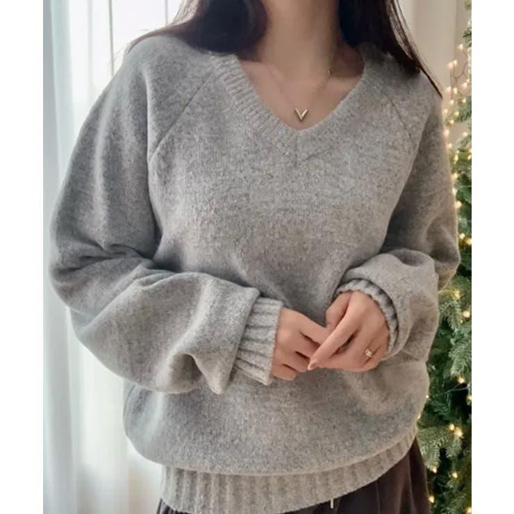 Vネック ルーズニットトップス | VIVID LADY | 詳細画像13