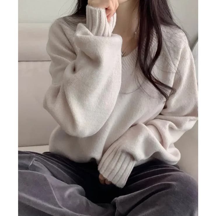 Vネック ルーズニットトップス | VIVID LADY | 詳細画像5