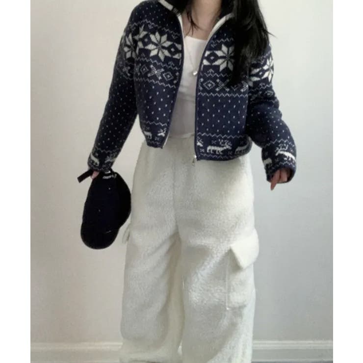 ノルディック柄 ジップアップニット | VIVID LADY | 詳細画像11 