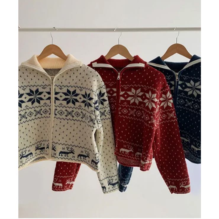 ノルディック柄 ジップアップニット | VIVID LADY | 詳細画像22 