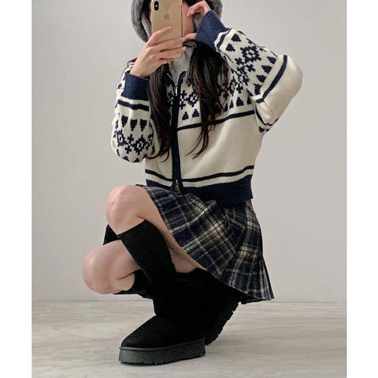 ノルディック柄 Wジップニットブルゾン | VIVID LADY | 詳細画像15 