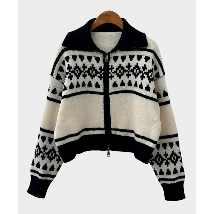 ノルディック柄 Wジップニットブルゾン | VIVID LADY | 詳細画像25 