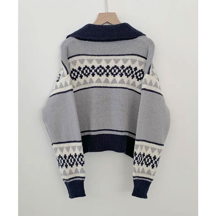 ノルディック柄 Wジップニットブルゾン | VIVID LADY | 詳細画像28 